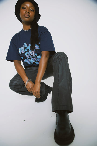 "LOGO TEE" - NAVY *SHIPPING STARTS FROM 15/04/24*